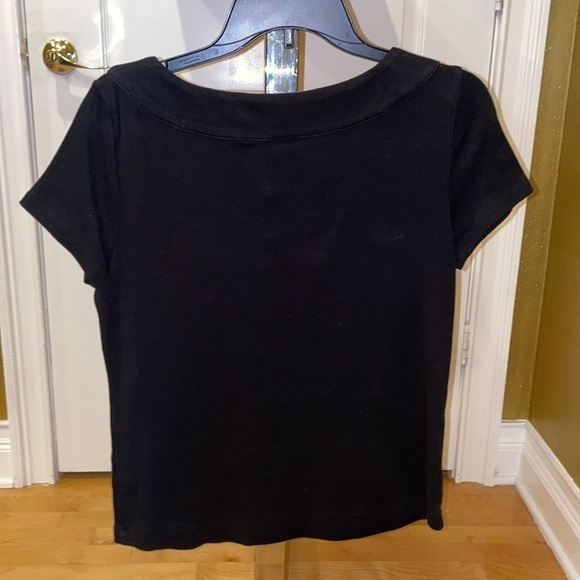 Women’s Rafaella Black Knit Short Sleeve Top - Picture 2 of 11